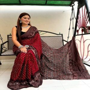 Most authentic Bandhini Modal Sarees - Image 17