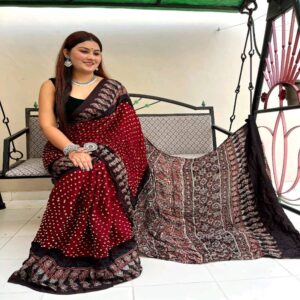 Most authentic Bandhini Modal Sarees - Image 18