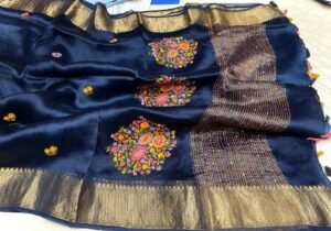 Organza Silk Saree with Kanchi Border