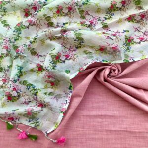 Linen Dress Material and Dupatta - Image 4