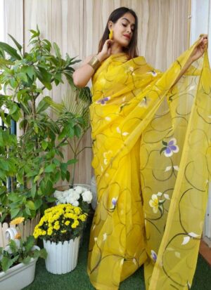 Organza Saree Handpainted Collection