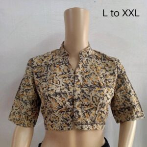 Cotton blouse Ajrakh & Kalamkari handblock print