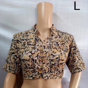 Cotton blouse Ajrakh & Kalamkari handblock print - Image 3