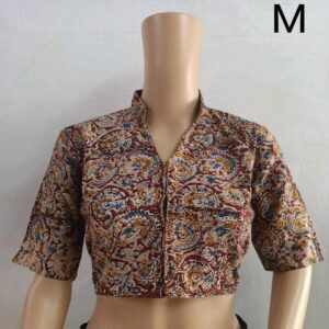 Cotton blouse Ajrakh & Kalamkari handblock print - Image 5