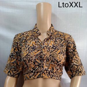 Cotton blouse Ajrakh & Kalamkari handblock print - Image 6