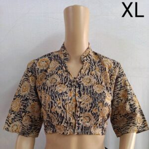 Cotton blouse Ajrakh & Kalamkari handblock print - Image 7