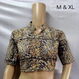 Cotton blouse Ajrakh & Kalamkari handblock print - Image 8