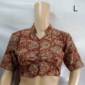 Cotton blouse Ajrakh & Kalamkari handblock print - Image 10