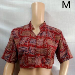 Cotton blouse Ajrakh & Kalamkari handblock print - Image 11