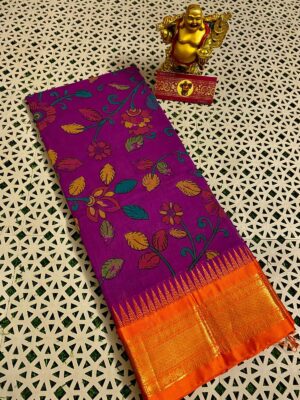 Gadwal Cotton Printed Sarees - Image 3
