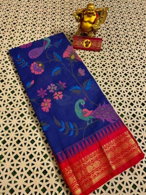 Gadwal Cotton Printed Sarees - Image 23