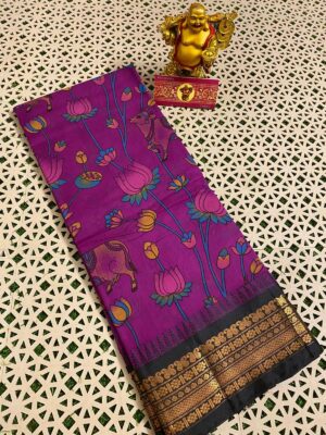 Gadwal Cotton Printed Sarees - Image 12
