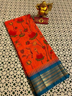 Gadwal Cotton Printed Sarees - Image 27