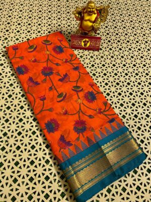 Gadwal Cotton Printed Sarees - Image 22