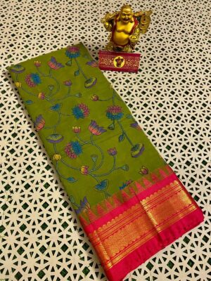 Gadwal Cotton Printed Sarees - Image 2