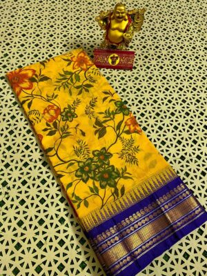 Gadwal Cotton Printed Sarees - Image 25