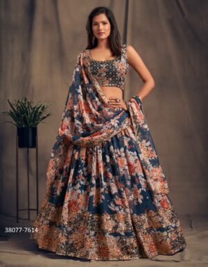 Organza Floral Lehenga Set - Image 3
