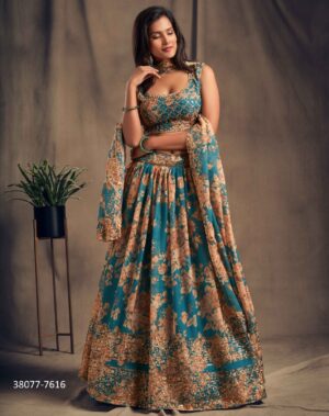 Organza Floral Lehenga Set - Image 5