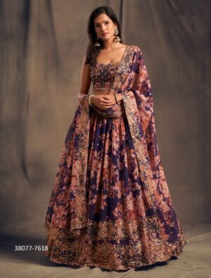 Organza Floral Lehenga Set - Image 2
