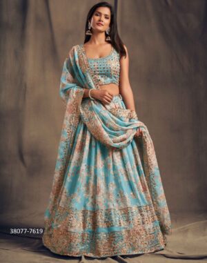 Organza Floral Lehenga Set - Image 6
