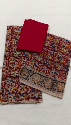 Kalamkari Ikkat Dress Material - Image 11