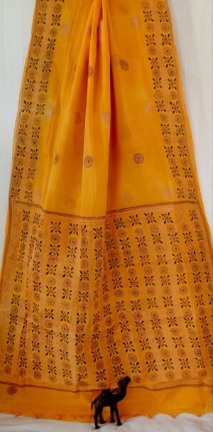 Cotton Kantha Stitch Saree - Image 13