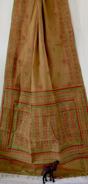 Cotton Kantha Stitch Saree - Image 5