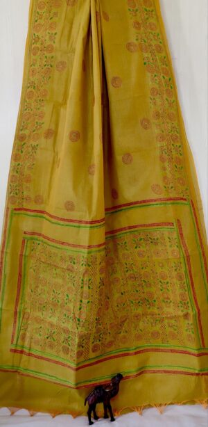 Cotton Kantha Stitch Saree - Image 8