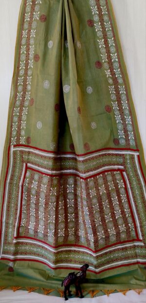 Cotton Kantha Stitch Saree