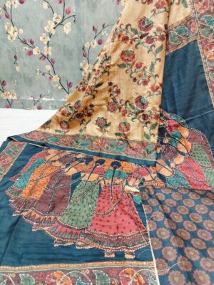 Hand Katha Weaving Saree - Image 3