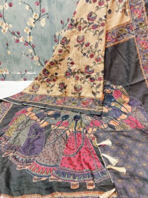 Hand Katha Weaving Saree - Image 7
