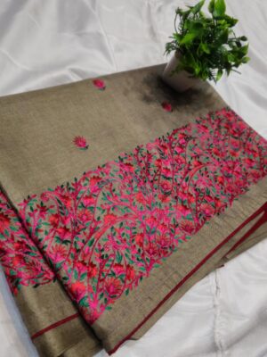 Semi Tussar Saree - Image 10