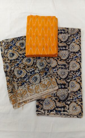 Ikkat Kalamkari Dress Material - Image 11