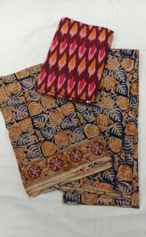 Ikkat Kalamkari Dress Material - Image 23