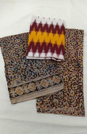Ikkat Kalamkari Dress Material - Image 29