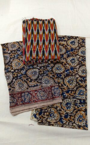 Ikkat Kalamkari Dress Material - Image 4