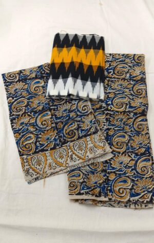 Ikkat Kalamkari Dress Material - Image 31