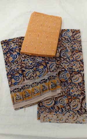 Ikkat Kalamkari Dress Material - Image 25