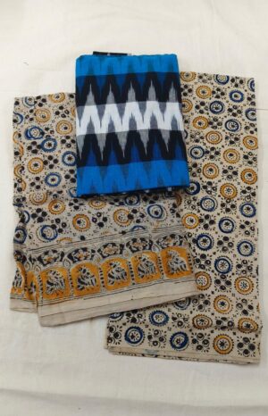 Ikkat Kalamkari Dress Material - Image 30