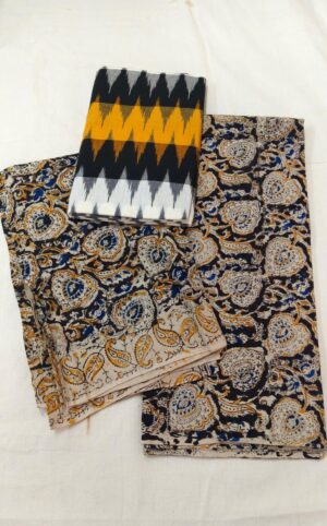 Ikkat Kalamkari Dress Material - Image 16