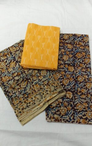 Ikkat Kalamkari Dress Material - Image 12