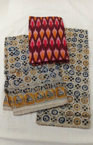 Ikkat Kalamkari Dress Material - Image 26