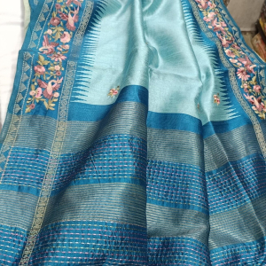 Tussar Saree with Parsi Ghara Border